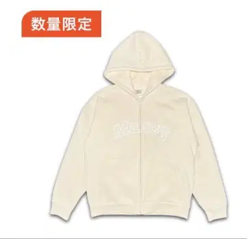 마루시 자수 애플리케이션 풀 집업 후드티