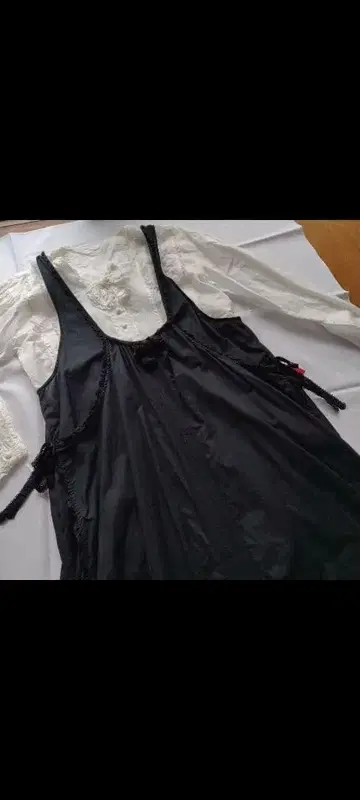 [새상품급] 핑크하우스 원피스/오버롤 스커트 블랙 프랑스 레이스