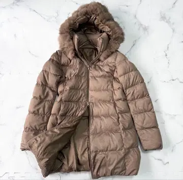 새상품급 유니클로 UNIQLO 심리스 다운 숏코트 브라운 S