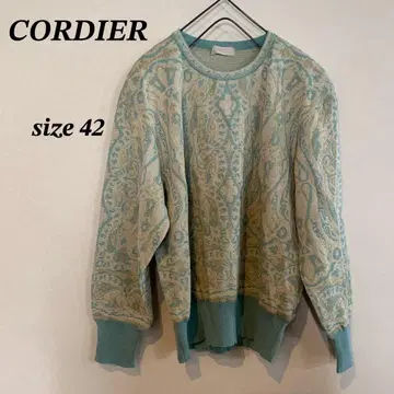 새상품급 CORDIER 패턴 니트 스웨터 고급 양모 울