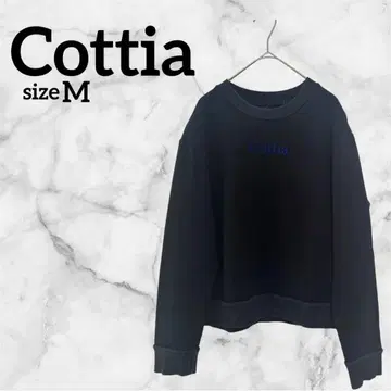 Cottia [ M ] 맨투맨 블랙 해외 구제 의류
