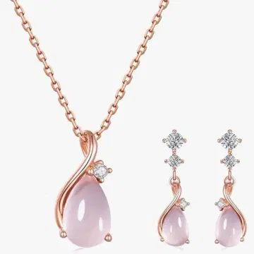 FH.bird 로즈 골드 목걸이 귀걸이 세트