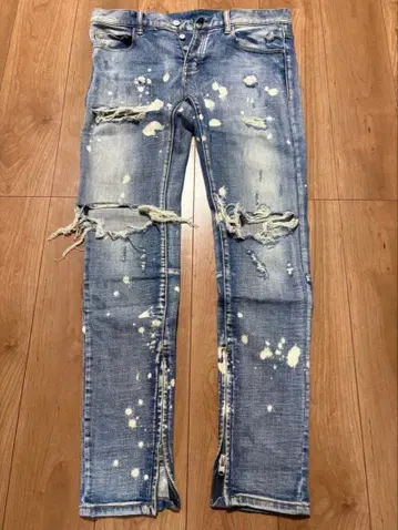 mnml 데미지 가공 라이트 블루 데님 팬츠 32