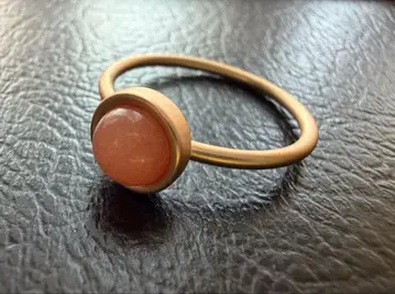 아쉬페프랑스 골드 컬러 연어 오렌지석 반지 21호