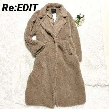 미사용 Re:EDIT 보아 롱 코트 테디 코트 포근하고 가벼운
