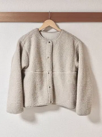 베이지 보아 자켓 캐주얼