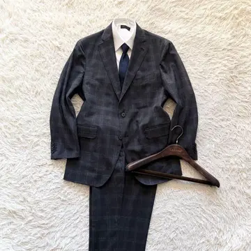 [ 새상품급 ] LARDINI 다크 그레이 울 실크 수트 사이즈 50