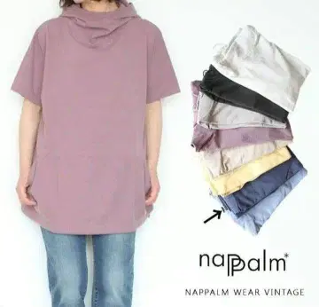 NAPPALM WEAR 빈티지 후드티 맨투맨 반팔 F