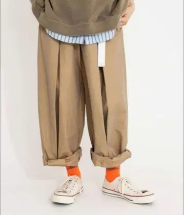 니코앤드 모드 노움코어 타마무시 트윌 플리츠 팬츠 카멜 M