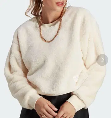 adidas originals 화이트 퍼 긴팔 니트 XS 아이보리