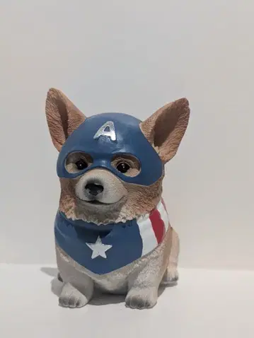 MARVEL 어벤져스 캡틴 아메리카 저금통 코기 강아지