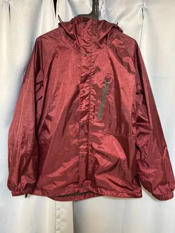 나일론 자켓 버건디 후드 부착