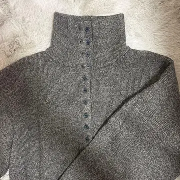 selectmoca 믹스 하이넥 버튼 디자인 가디건