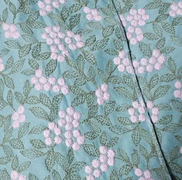 장식용 깃 꽃무늬 자수 일본 정통의상 소품 보라색 그린 TSUBAKIAN