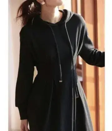 세존드파피용 후드티 맨투맨 원피스 블랙 스타일업