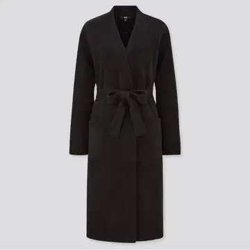 수플레얀 벨티드 롱 니트 코트