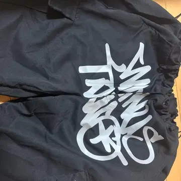 그래피티 프린트 캐주얼 팬츠 블랙