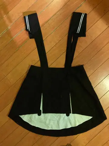 futatsukukuri 세일러 카라 플레어 스커트 블랙