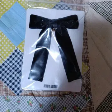 새상품 벨로아 리본 머리핀 블랙