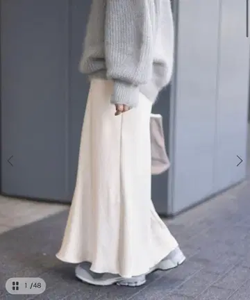 [ IENA ] 더블 새틴 스커트 ( 화이트 사이즈 34 )