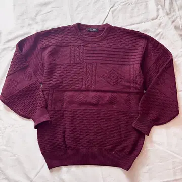 CORE UOMO 남성용 버건디 크루넥 스웨터 울 100%