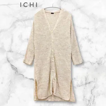 이치 이치 롱 가디건 알파카 혼방 베이지