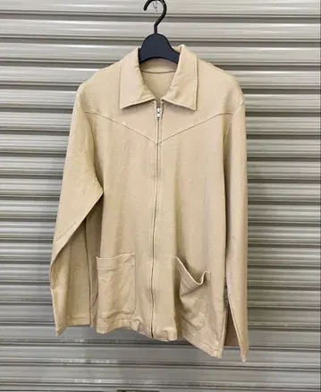 베이지 집업 긴팔 셔츠