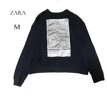 자라 ZARA 블랙 맨투맨 M 속기모 트레이닝복