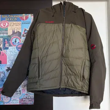 MAMMUT 후드 부착 다운 자켓 S 올리브 그린
