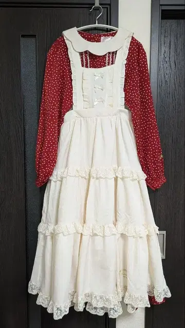 m petit by misako 마론 크림 원피스 에이프런 세트