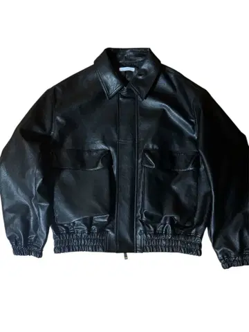 WYM LIDENM 숏 기장 가죽 자켓 블랙