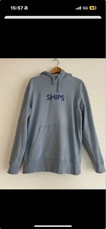 SHIPS 쉽스 라이트 블루 로고 후드티