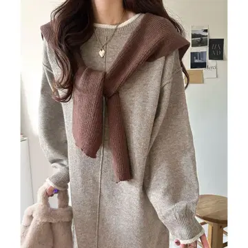 classicalelf 배색 니트 원피스