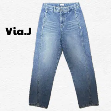 CANAL JEAN via j 바이어스 심 데님 팬츠