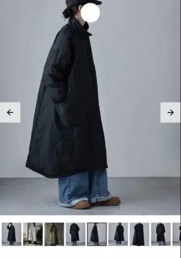 퀼팅 블랙 롱 코트 M 사이즈