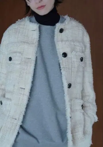 택 포함 미사용 새상품 CLANE NO COLOR TWEED JACKET