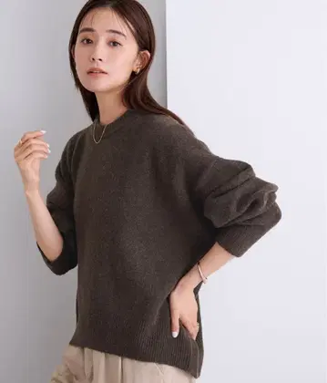 유어즈 ur's [택 포함 새상품] 야크 니트 크루넥 다크 브라운 L