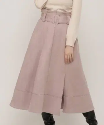 [ 새상품급 ] REDYAZEL 배색 스웨이드 변형 플레어 스커트