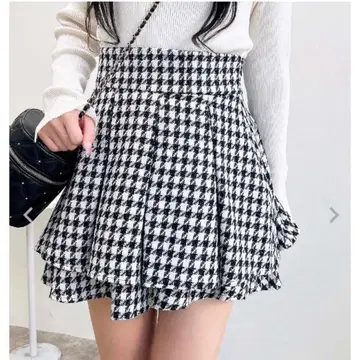 INGNI 트위드 턱 미니 플레어 스커트