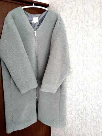 LEPSIM 보아 롱 코트 M 그린