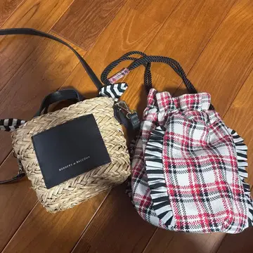 BORDERS & BALCONY 체크 복조리백 카고백 2개 세트
