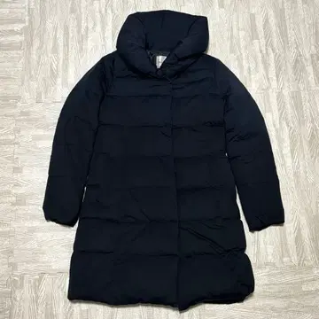 인디비 다운 코트 숄카라 네이비 A라인 L 사이즈