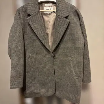 테일러드 자켓 체크 무늬 브라운 계열