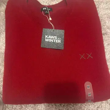 카우스 캐시미어 크루넥 스웨터 UNIQLO KAWS 레드 M