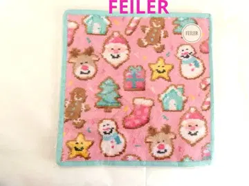 WEB 한정판 [페이] 크리스마스 쿠키즈 손수건 페일 핑크 x 그린