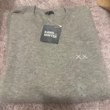 카우스 캐시미어 크루넥 스웨터 UNIQLO KAWS 그레이 L