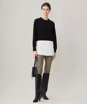 택 포함 iCB 빅 사이즈 L 크로스콤비 니트 풀오버 온워드