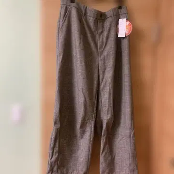 4L 따뜻한 안감 보들보들 체크 무늬 와이드 팬츠