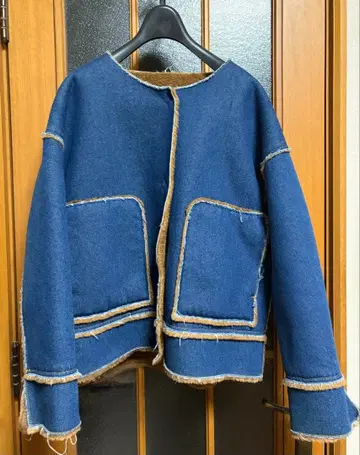 KBF 데님 보아 숏 자켓