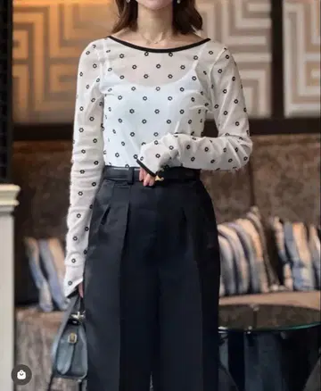 헤 hyeon sheer tops flower 화이트